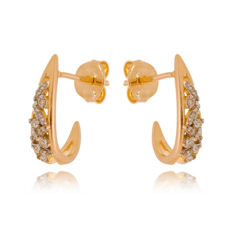 Argola com zircônia folheada a ouro 18k