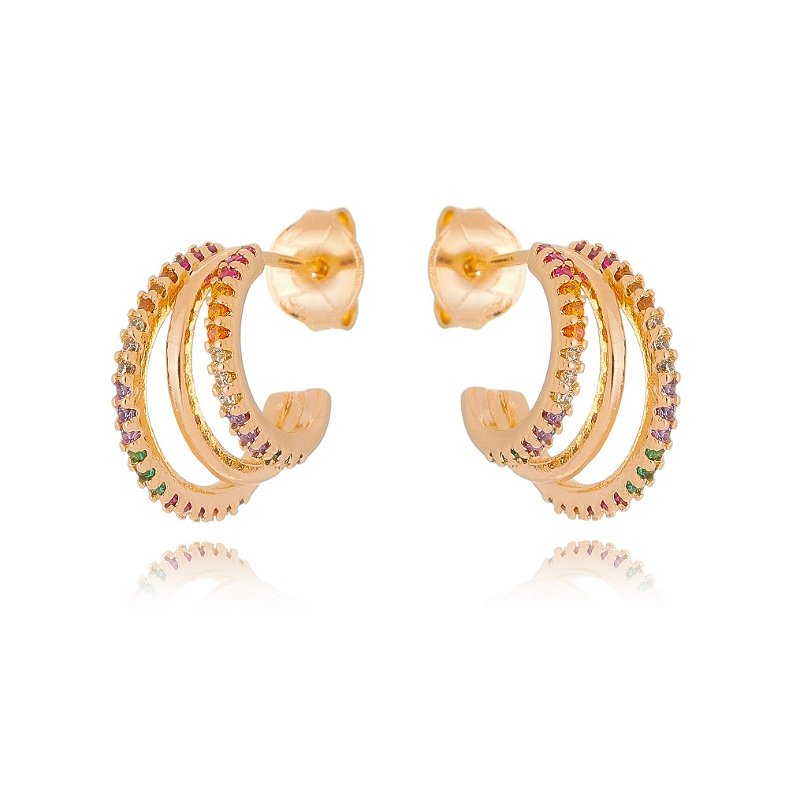 Argola pequena folheada a ouro 18k