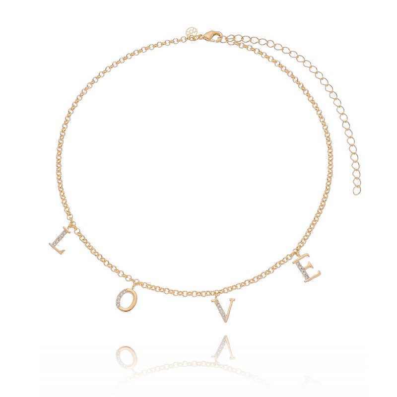 Gargantilha Choker folheada a ouro 18k