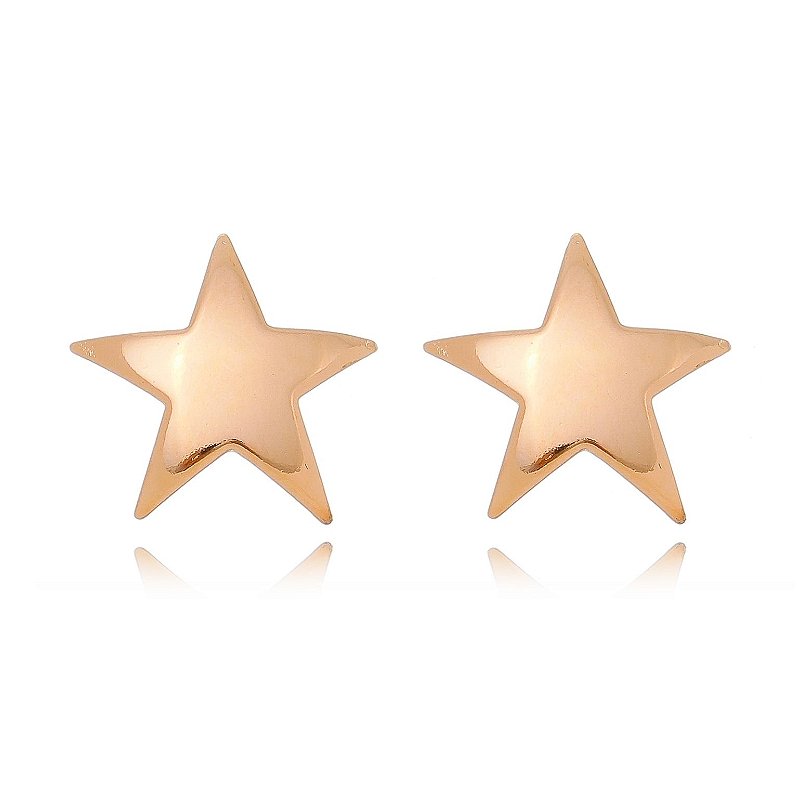 Brinco estrela folheado a ouro 18k