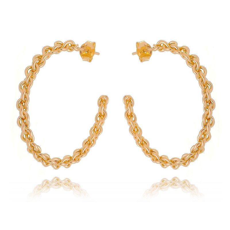 Argola fio torcido folheada a ouro 18k