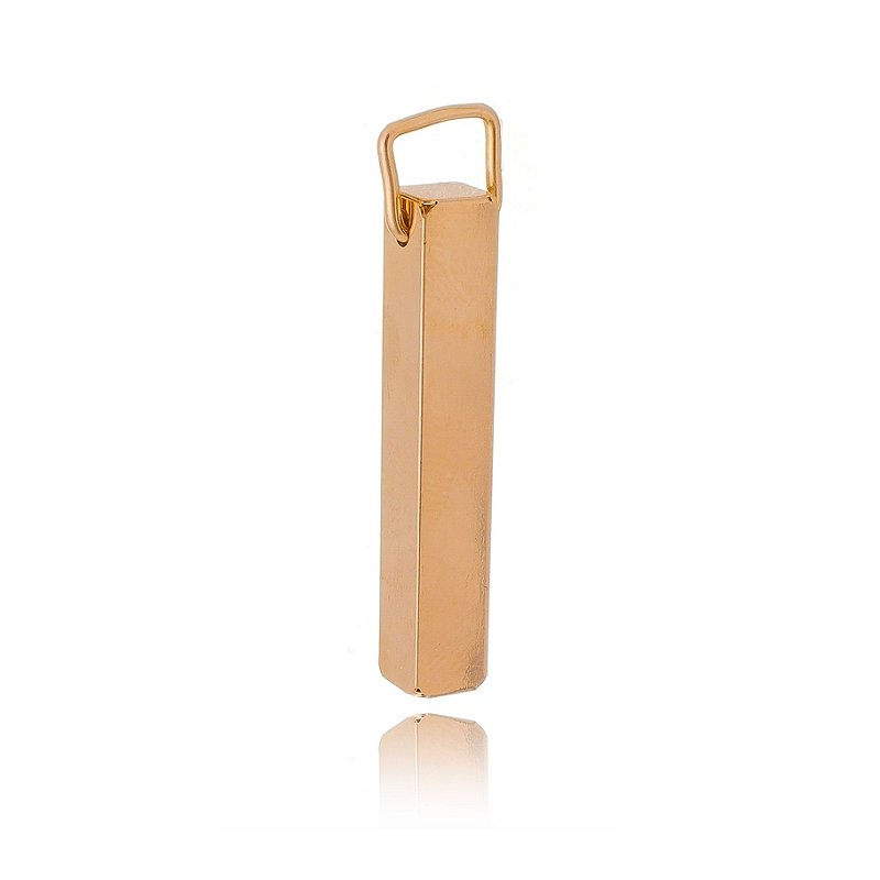 Pingente masculino liso folheado a ouro 18k