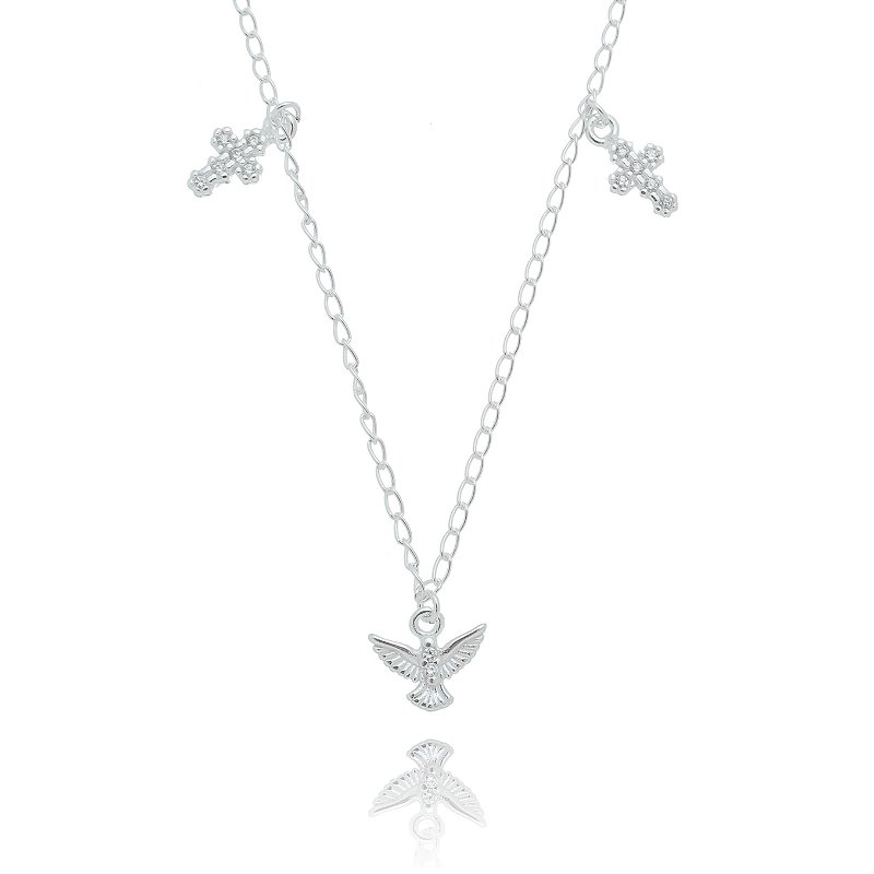 Gargantilha Divino Espírito Santo em prata 925