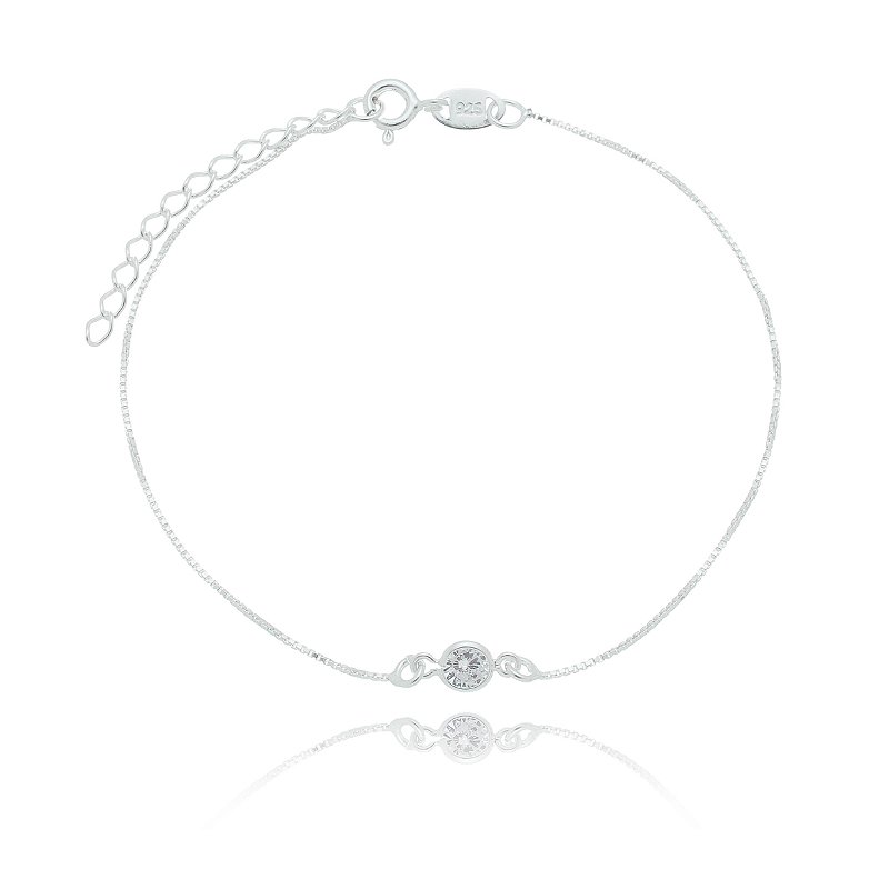 Pulseira com zircônia em prata 925