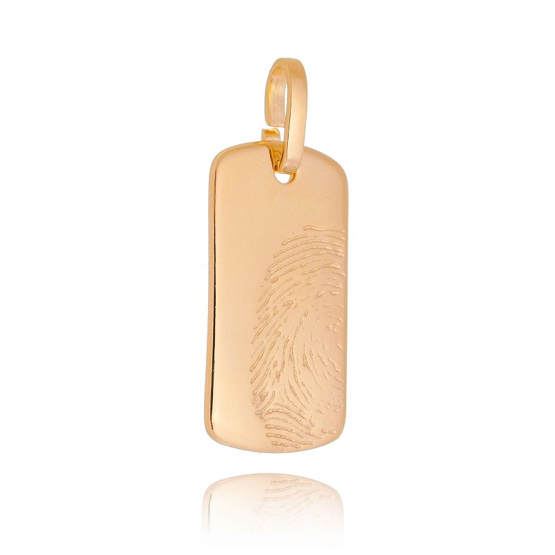 Pingente placa folheado a ouro 18k
