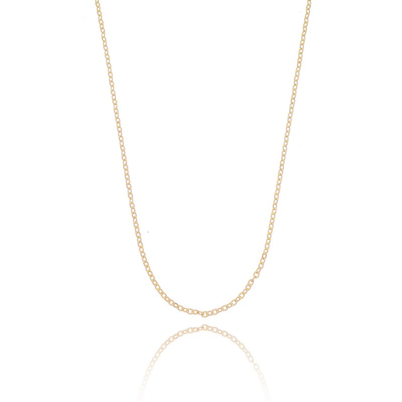 CORRENTE GROUMET FOLHEADA A OURO 18K 60CM