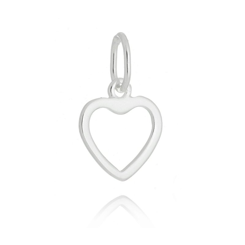 Pingente coração vazado em prata 925