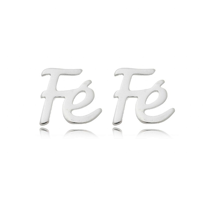 Brinco Fé em prata 925