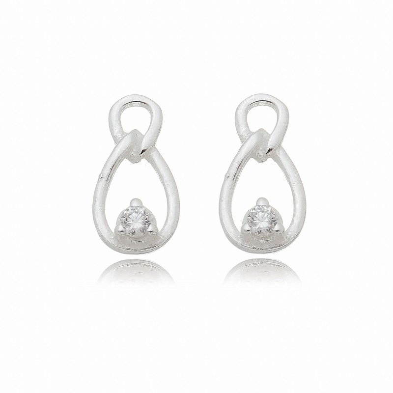 Brinco com zircônia em prata 925