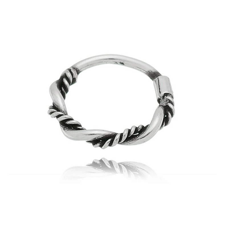 PIERCING TRANÇADO DE PRATA