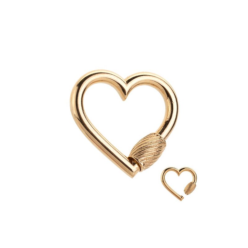 PIERCING DE CORAÇÃO DE OURO 18K AU74/5/70