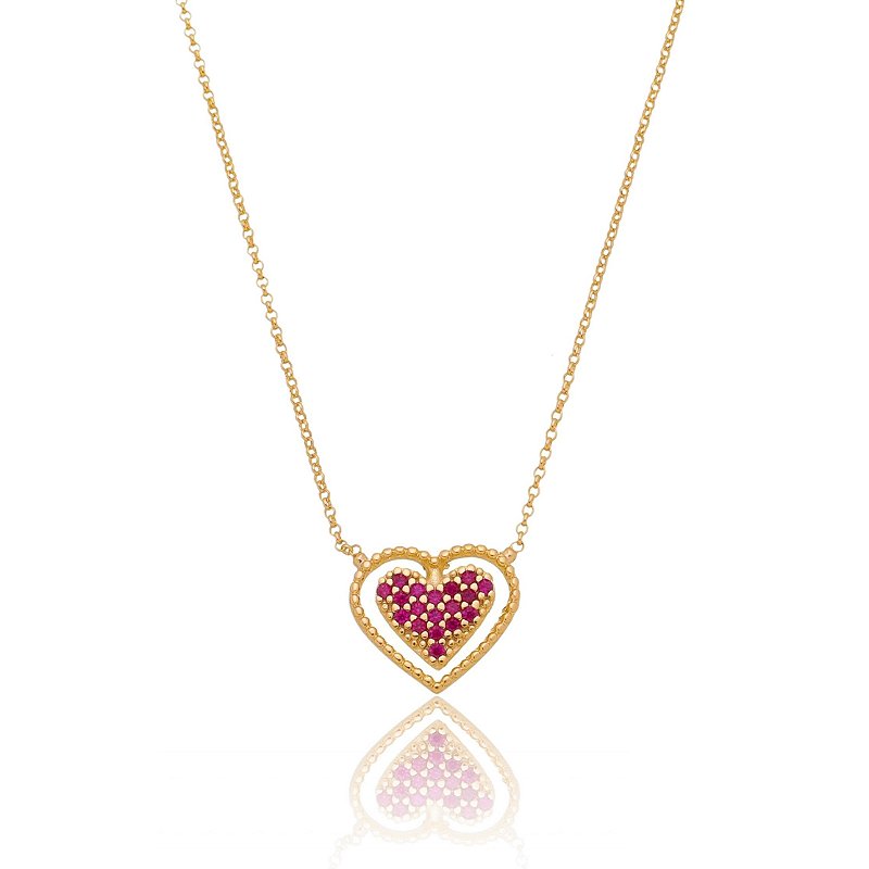 Gargantilha coração folheada a ouro 18k