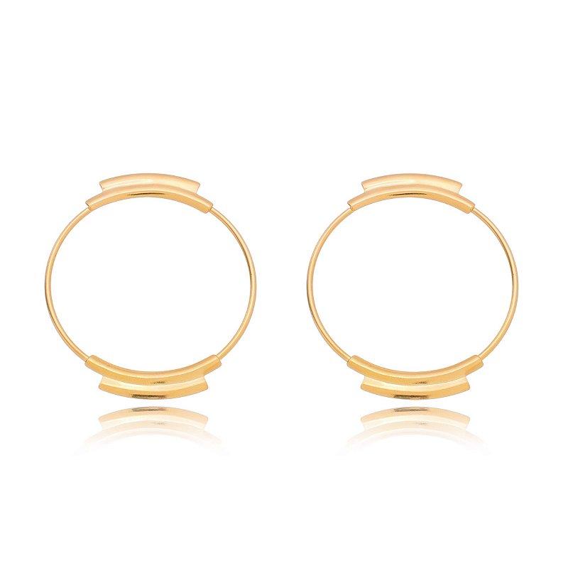 Brinco vazado folheado a ouro 18k