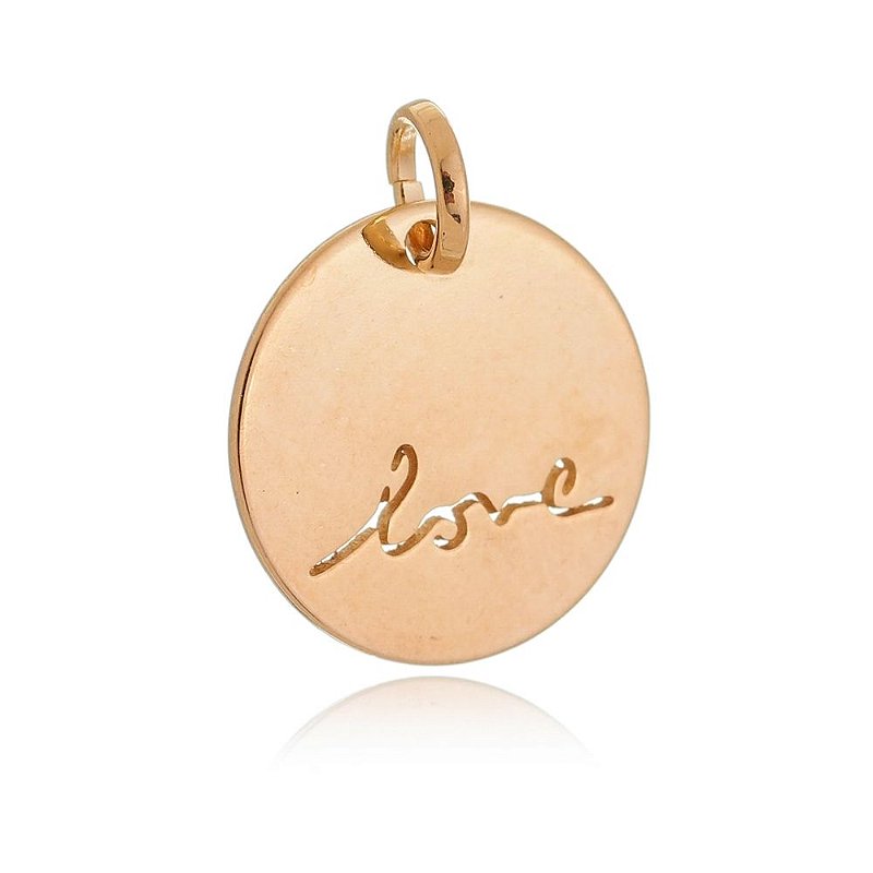 Pingente Love folheado a ouro 18k
