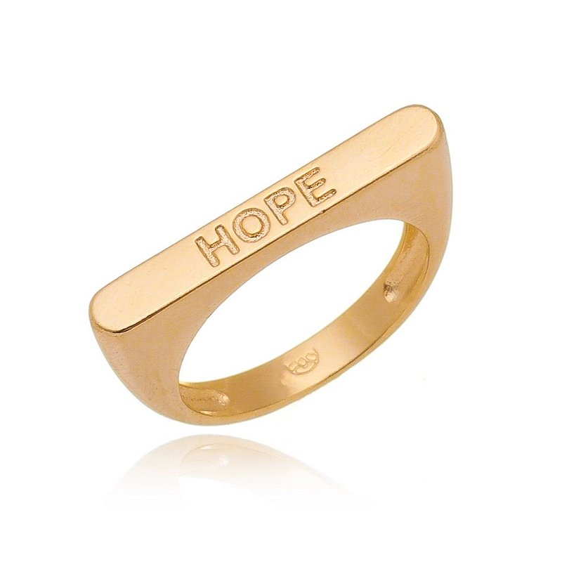 Anel chapado Hope folheado a ouro 18k
