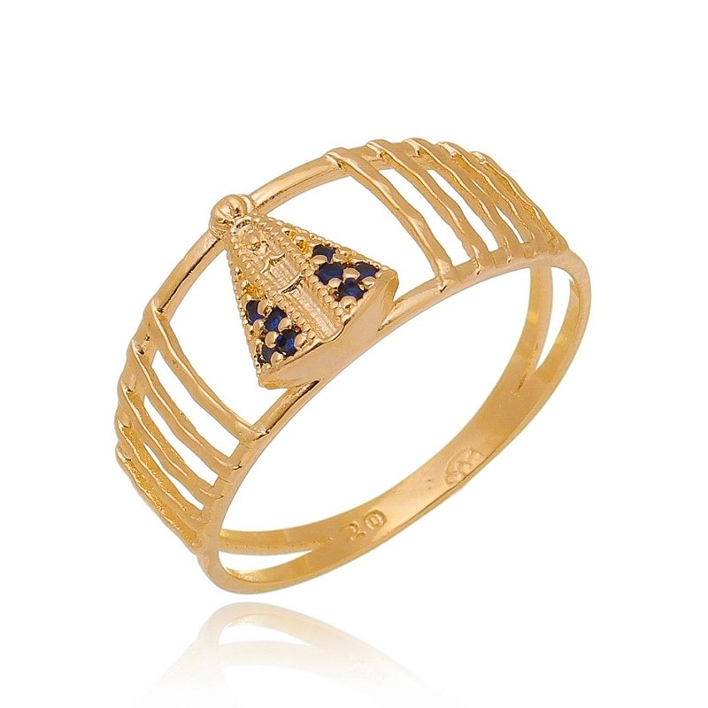 Anel Nossa Sra. Aparecida folheado a ouro 18k