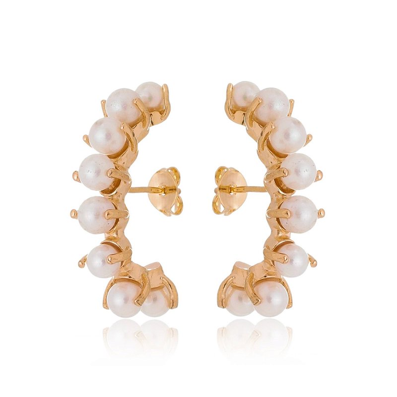 Brinco Ear Hook folheado a ouro 18k