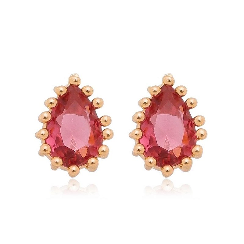 Brinco gota folheado a ouro 18k