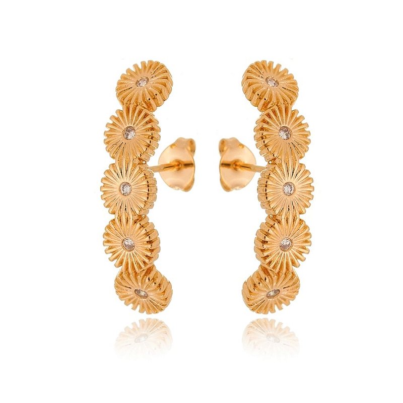 Brinco Ear Hook folheado a ouro 18k