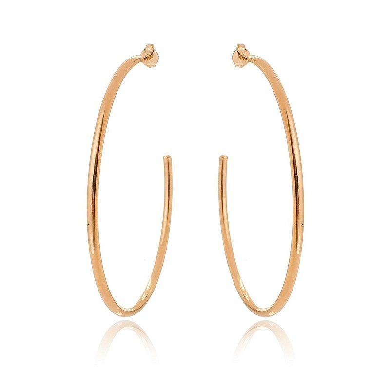 ARGOLA GRANDE FOLHEADA A OURO 18K