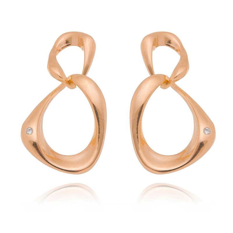 Brinco elos folheado a ouro 18k