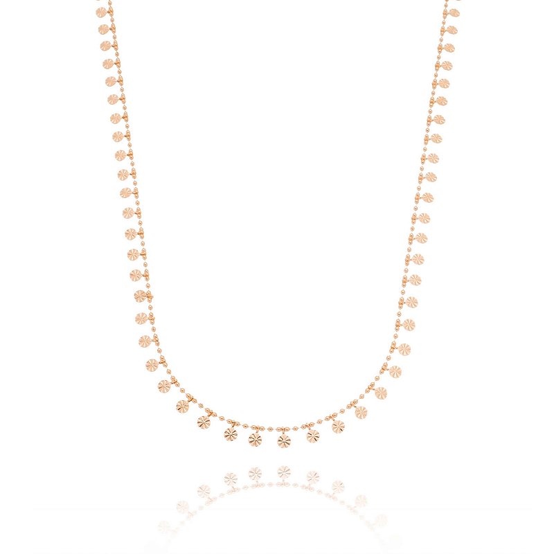 GARGATILHA BOLINHAS TRABALHADAS FOLHEADA OURO 18K