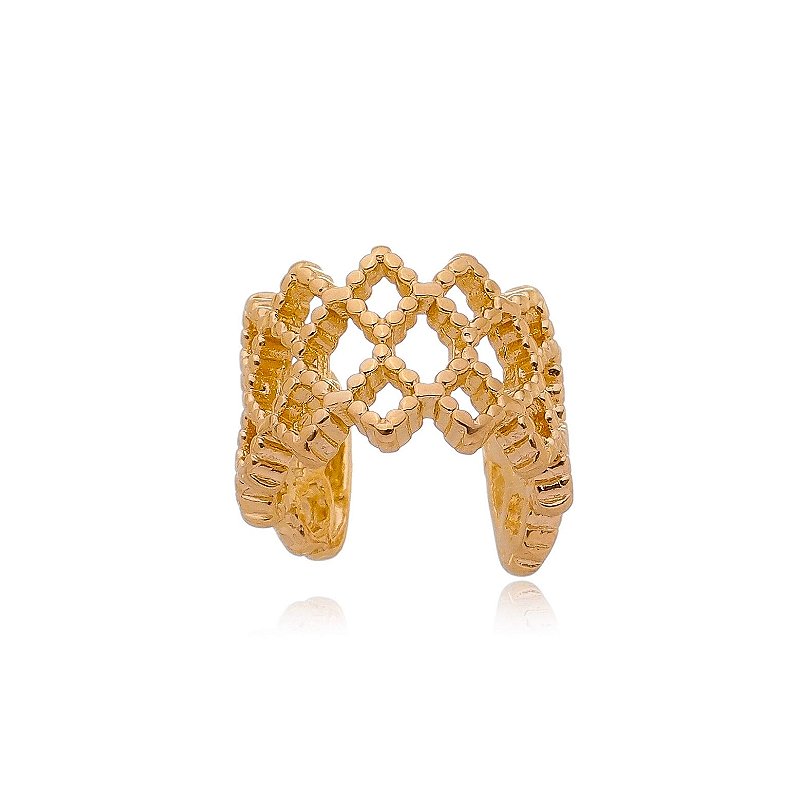 Piercing trama folheado a ouro 18k