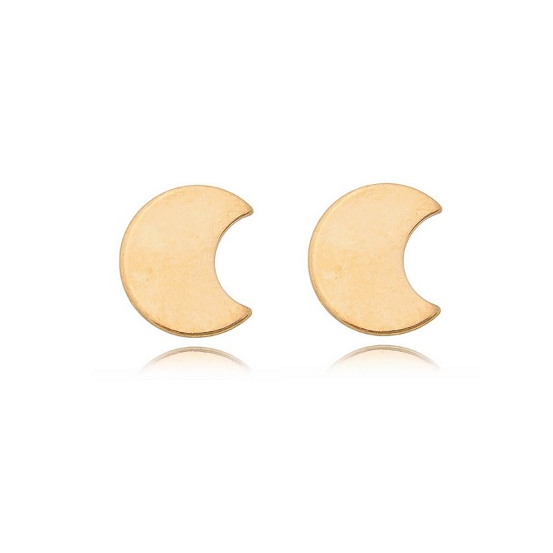 Brinco chapado lua folheado a ouro 18k