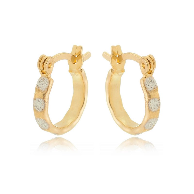 Argola com Rodium folheada a ouro 18k