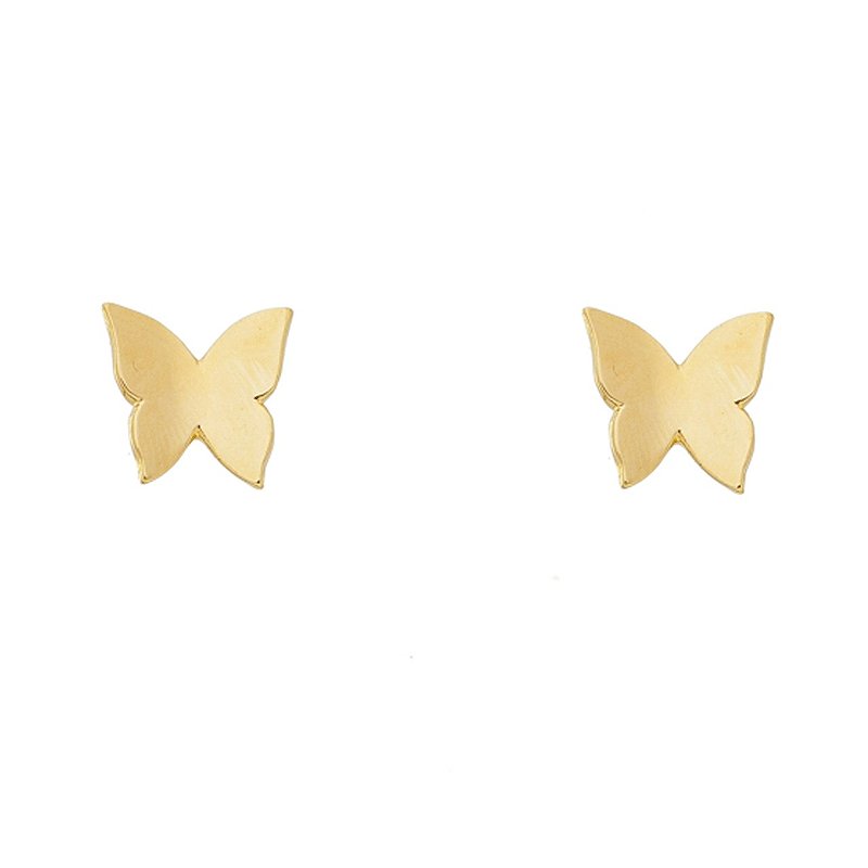 Brinco borboleta lisa folheado a ouro 18k