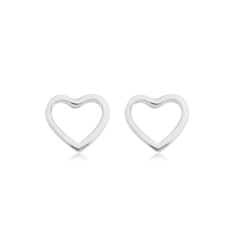 Brinco coração grande em prata 925