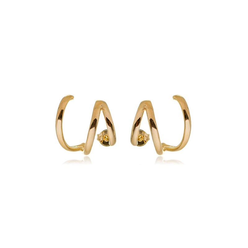 Brinco zig zag folheado a ouro 18k