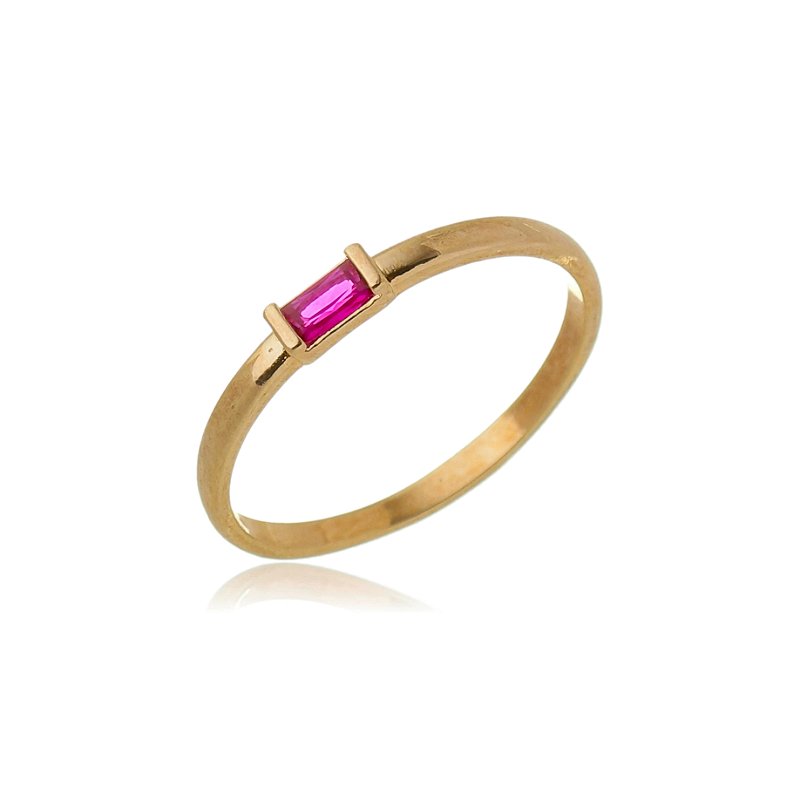 Anel com zircônia folheado a ouro 18k