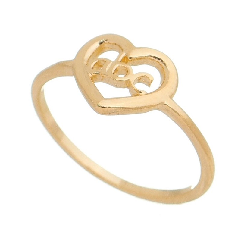 Anel ABC folheado a ouro 18k