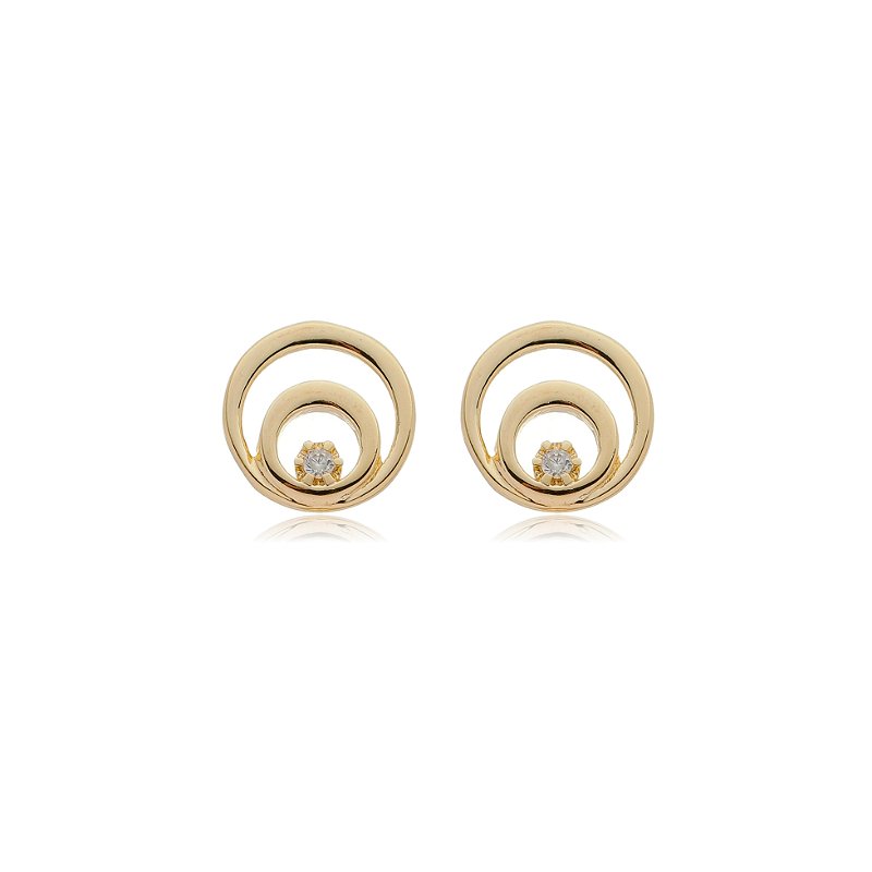 Brinco Lua folheado a ouro 18k