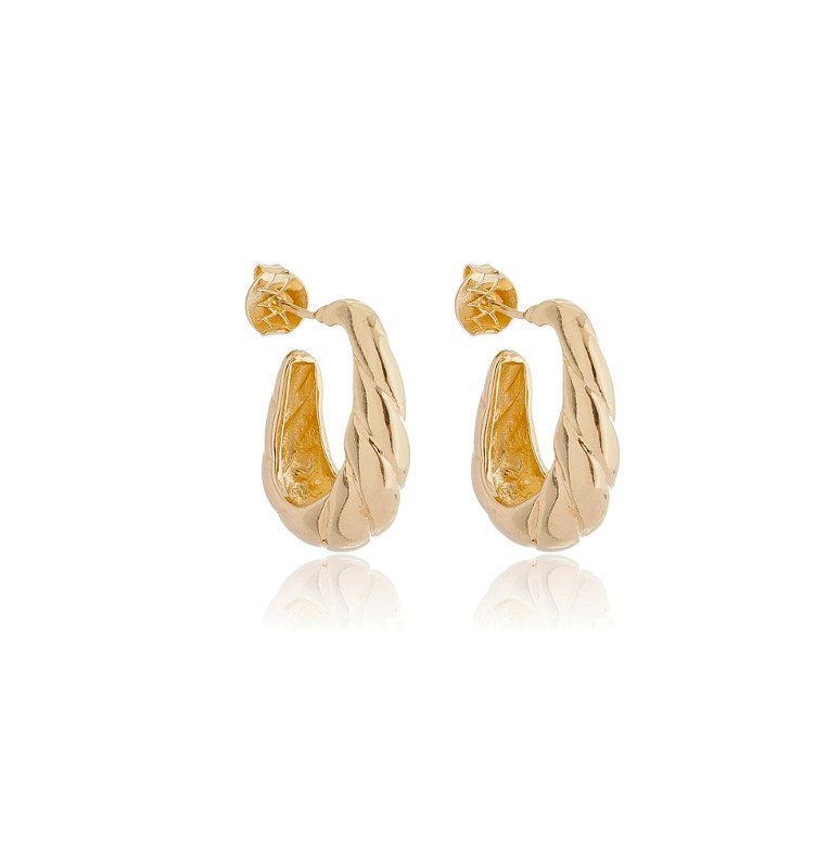 Argola conha folheada a ouro 18k