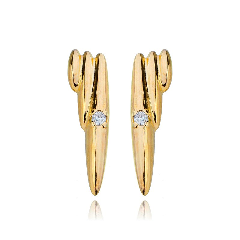 Brinco tropical folheado a ouro 18k