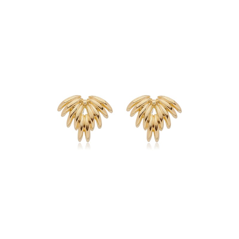 Brinco palha folheado a ouro 18k