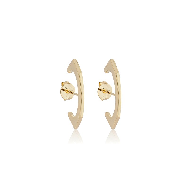 Brinco geométrico folheado a ouro 18k