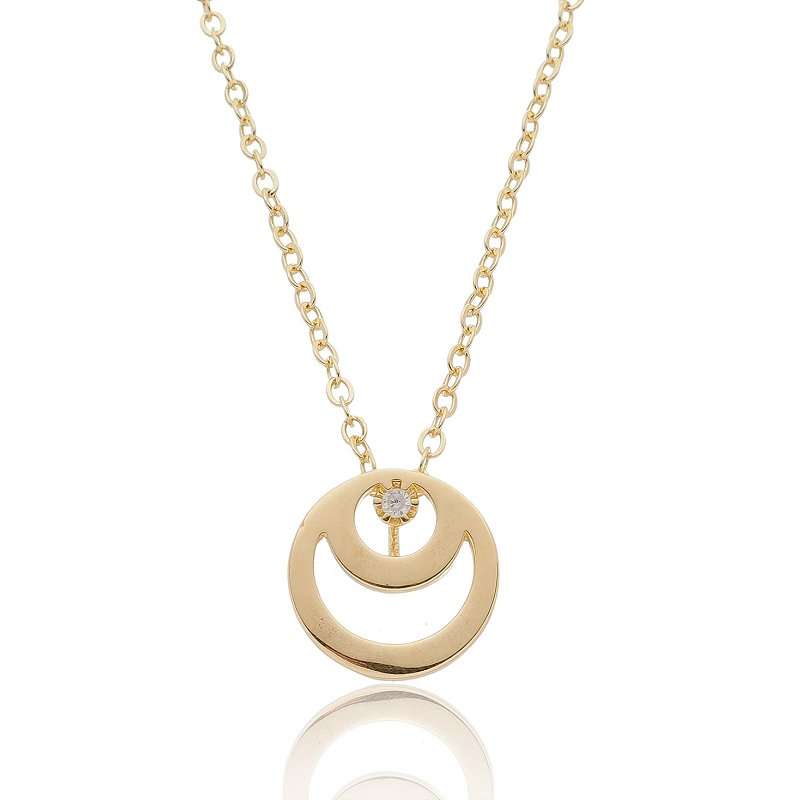 Gargantilha Lua folheada a ouro 18k