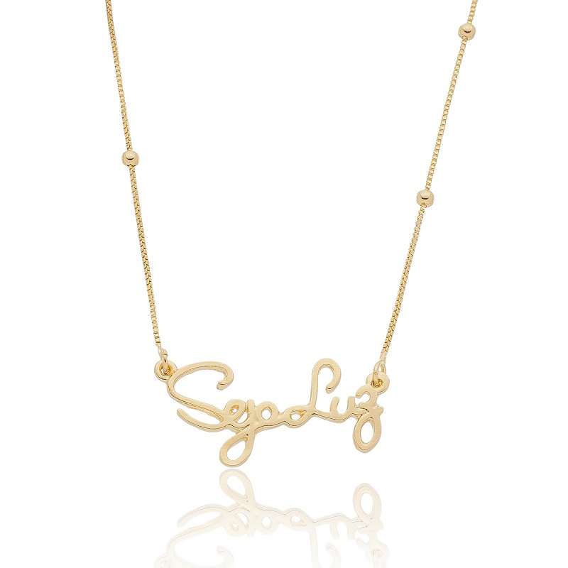 Gargantilha seja luz folheada a ouro 18k