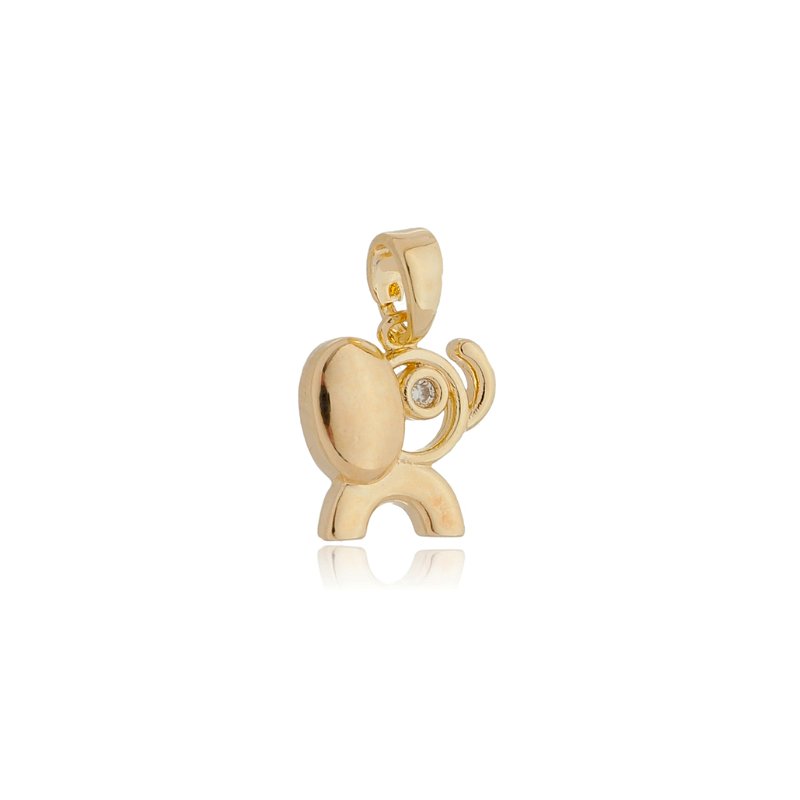 Pingente infantil elefante folheado a ouro 18k