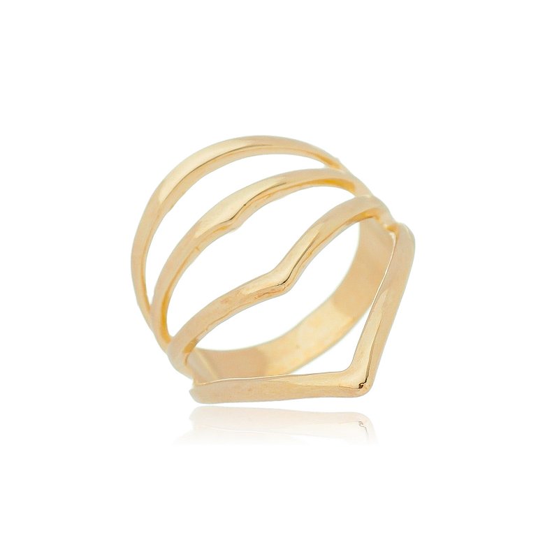 Anel sereia folheado a ouro 18k