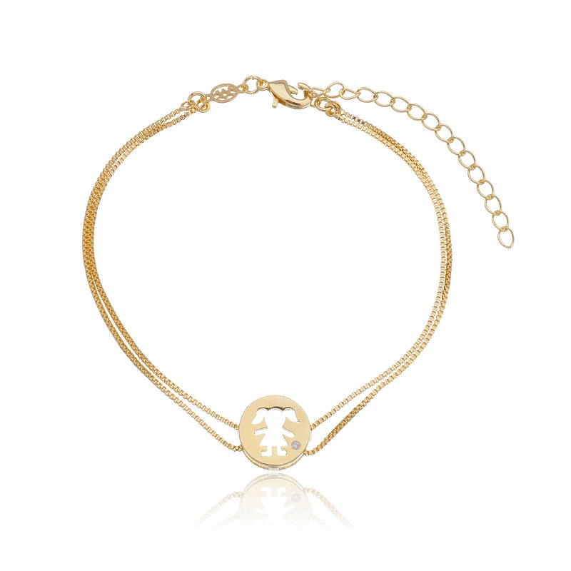 Pulseira Menina folheada a ouro 18k 18cm