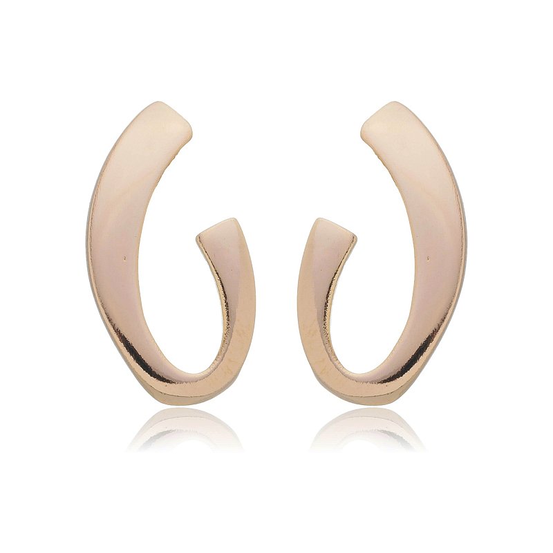 Brinco liso folheado a ouro 18k