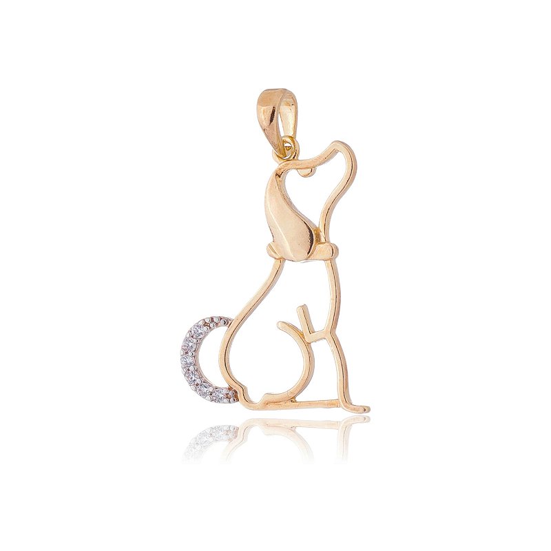Pingente cachorro folheado a ouro 18k