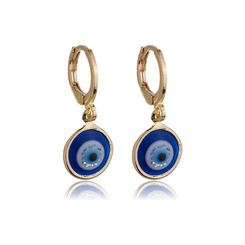 Argola Olho Grego folheada a ouro 18k