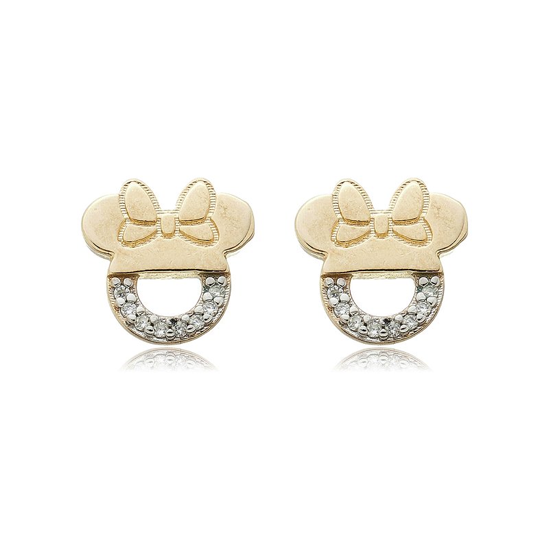 Brinco Minnie folheado a ouro 18k