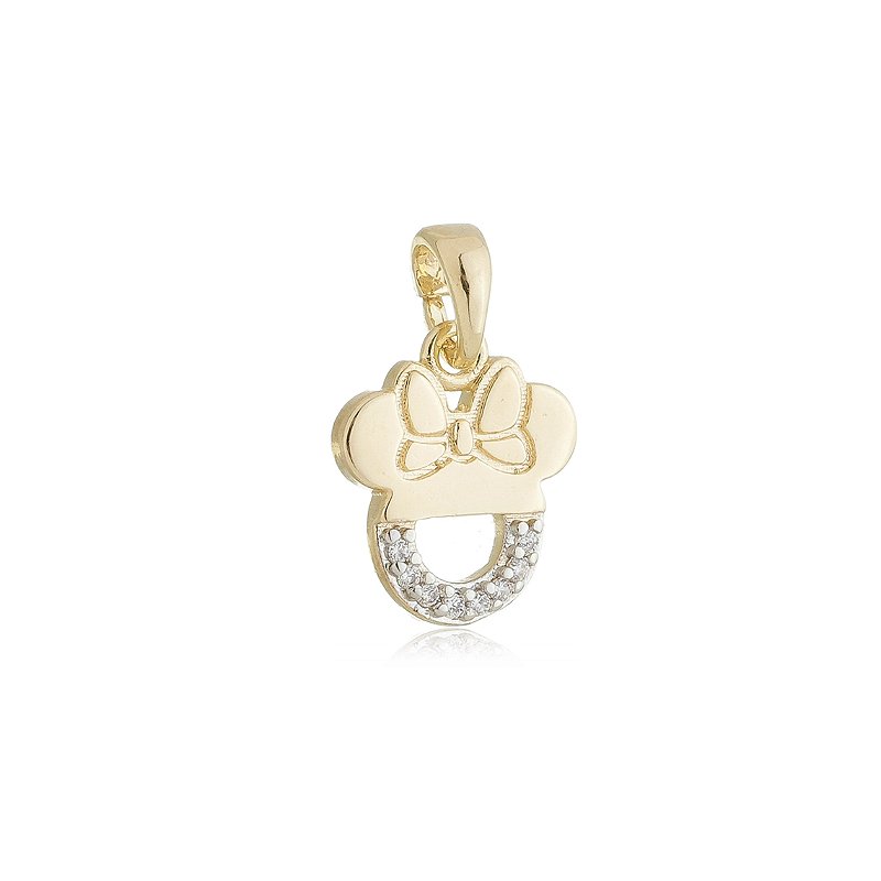 Pingente infantil Minnie folheado a ouro 18k