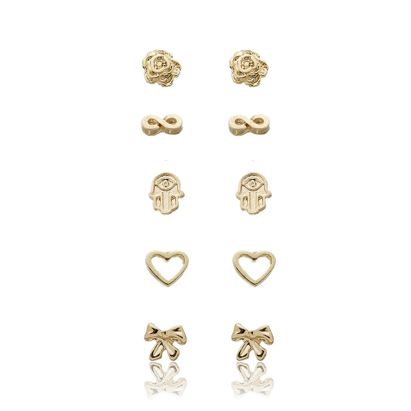 Mix infantil folheado a ouro 18k